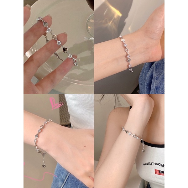 Vòng tay hợp kim đính hạt dễ thương