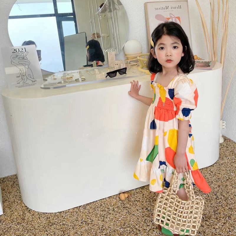 Planet Đầm Công Chúa Tay Ngắn Màu Sắc Dễ Phối Đồ Thời Trang Cho Bé Gái