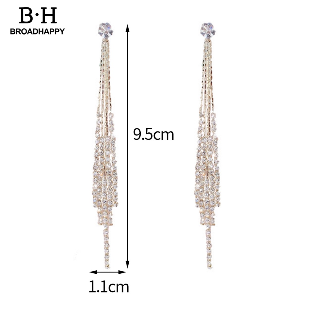 1 Đôi Bông Tai Tua Rua Đính Đá Thời Trang