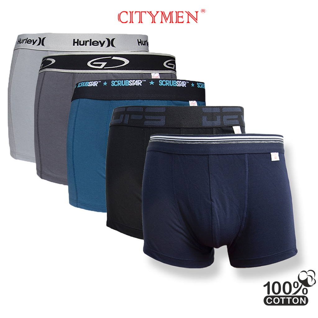 Combo 4 Quần Lót Nam Boxer CITYMEN Nhiều Lưng Cao Cấp Vải Cotton Co Dãn 4 Chiều