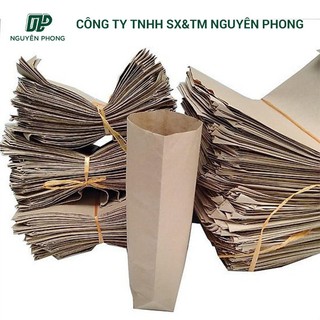 [Bán sỉ - Hoả tốc] 100 Túi giấy đựng bánh mỳ, khoai tây, đồ ăn nóng  - túi giấy xi măng