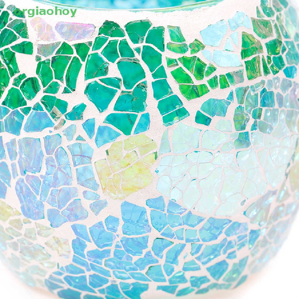 Giá Đỡ Đèn Trà Bằng Thủy Tinh Phong Cách Mosaic Độc Đáo Trang Trí Nhà Cửa