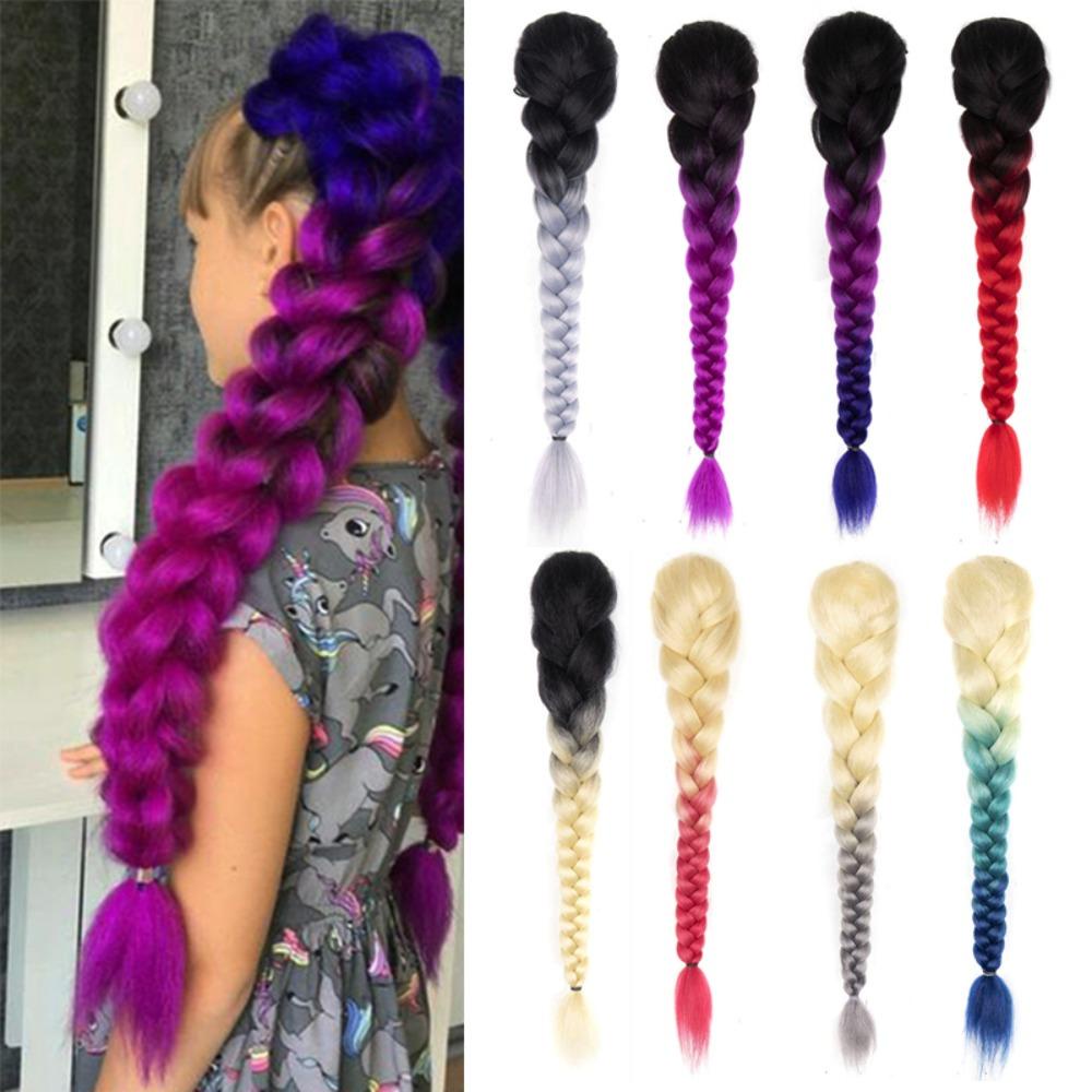 IVORY Dây Buộc Tóc Đuôi Ngựa Bằng Sợi Tổng Hợp DIY Kháng Nhiệt Dễ Phối Đồ Cho Nữ