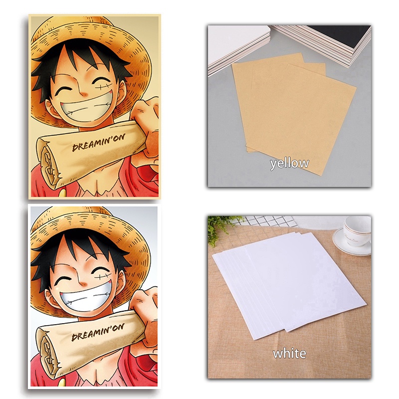Onepiece nhật bản hot anime retro kraft áp phích giấy áp phích trang trí phòng áp phích trang trí tường áp phích