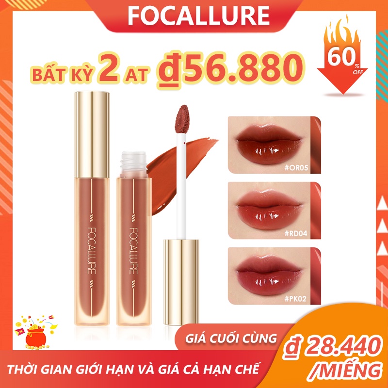 Focallure #Son Bóng Dạng Thạch Màu Hổ Phách 3 Kết Cấu Sắc Tố Cao Không Dính Ly Lâu Trôi