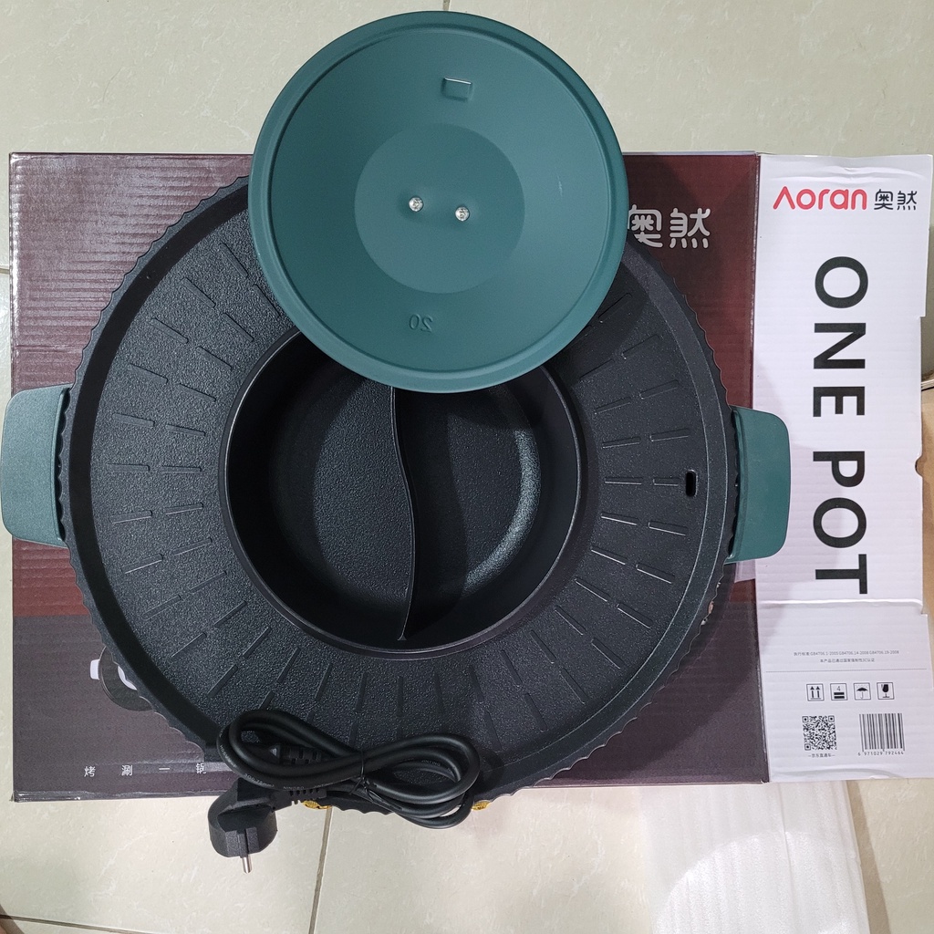 Nồi Lẩu Nướng Đa Năng 2 Trong 1 Chính hãng Aoran hàng tốt