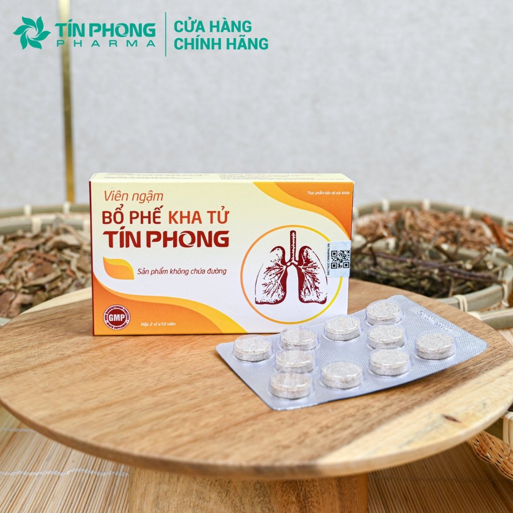 Viên Ngậm Giảm Ho, Long Đờm Bổ Phế Kha Tử Không Đường TÍN PHONG An Toàn Cho Mọi Lứa Tuổi  Hộp 20 Viên TTP007