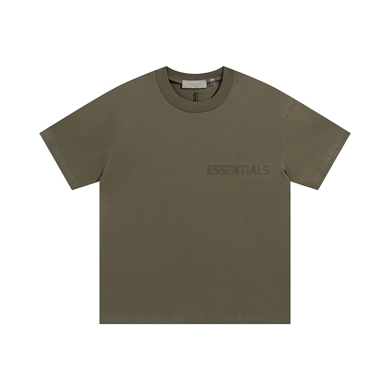 Áo Thun Cotton Tay Ngắn Cổ Tròn In Chữ Fear of God Essentials Thời Trang Đường Phố Unisex