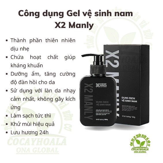 Dung Dịch Vệ Sinh Nam X2 Manly - Làm sạch tức thì Lưu hương 24h dung tích 150g-MKPMC