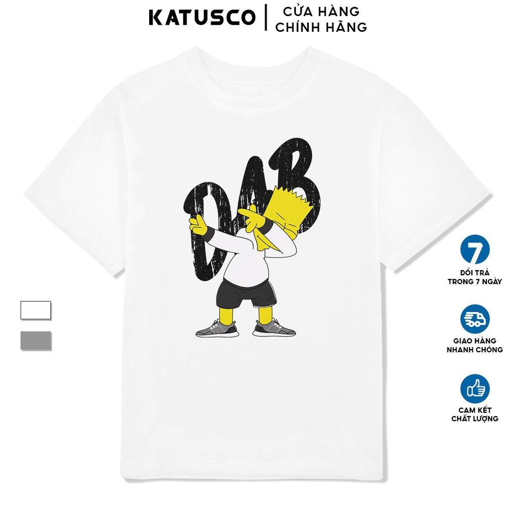 Áo Thun Nam Cổ Tròn KATUSCO In Hình DAB Chill A2306, Cotton 100% 2 Chiều, Phom Rộng Từ 50-80Kg