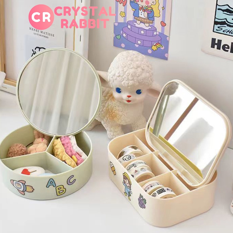 Gương Trang Điểm Để Bàn Nhỏ Có Thể Gấp Lại Có Thể Gấp Lại Kệ Mỹ Phẩm Ins Có Ngăn Kéo Phong Cách Ins Gương Trang Điểm Để