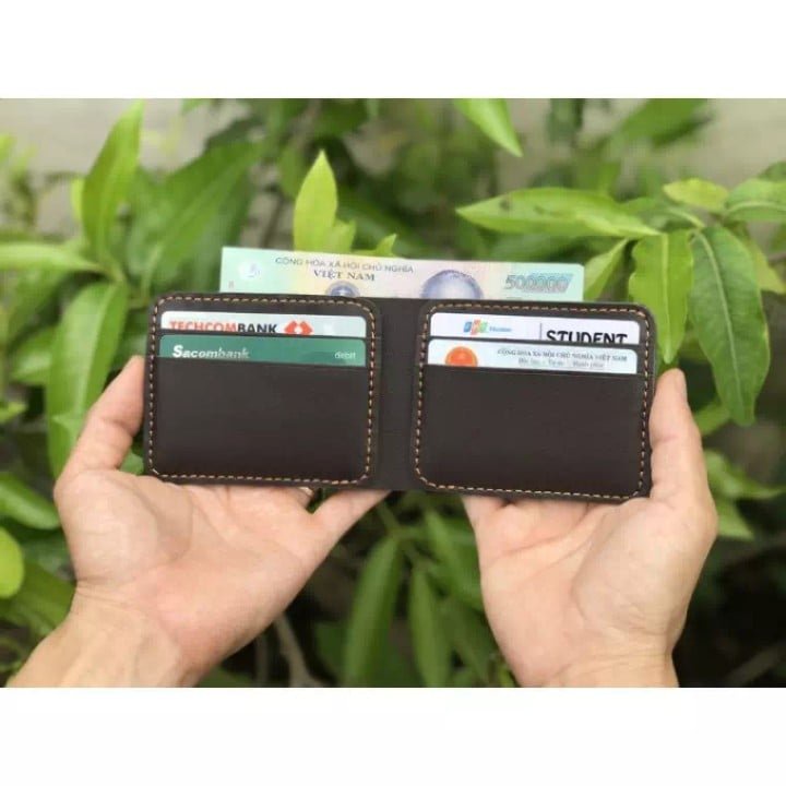 Ví sen 4 /Ví ngang mini da bò nappa cao cấp nhỏ gọn,tiện lợi VN35 -Bảo hành 12 tháng