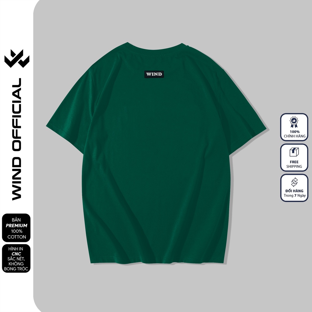 Áo phông tay lỡ cotton 100% WIND bản Premium unisex form rộng Trơn nam nữ oversize