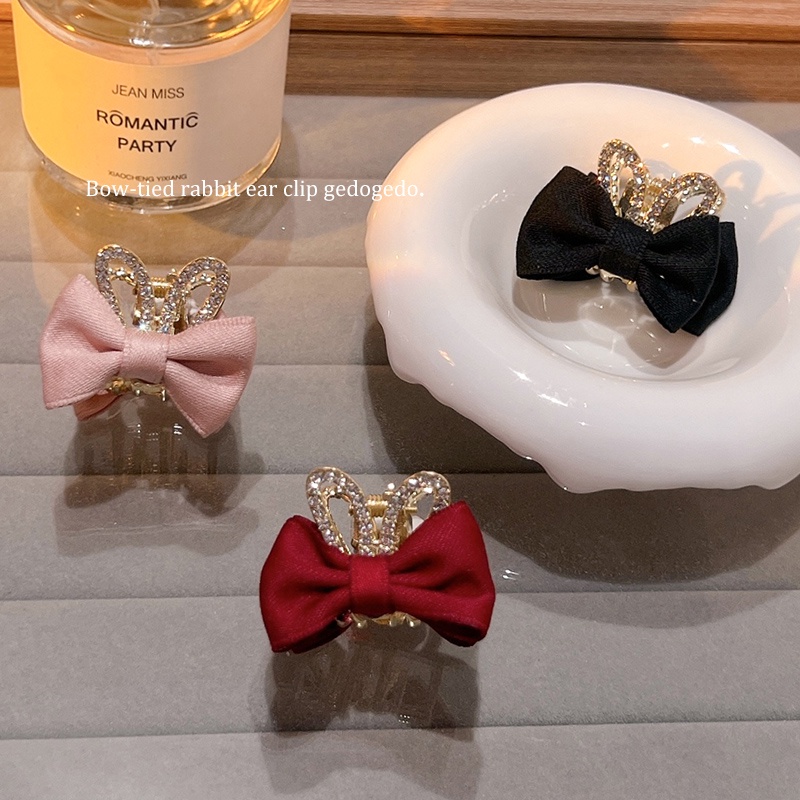 Kẹp Tóc Nơ Tai Thỏ / Vương Miện Bằng Kim Loại Dễ Thương Phong Cách Hàn Quốc Cho Bé Gái