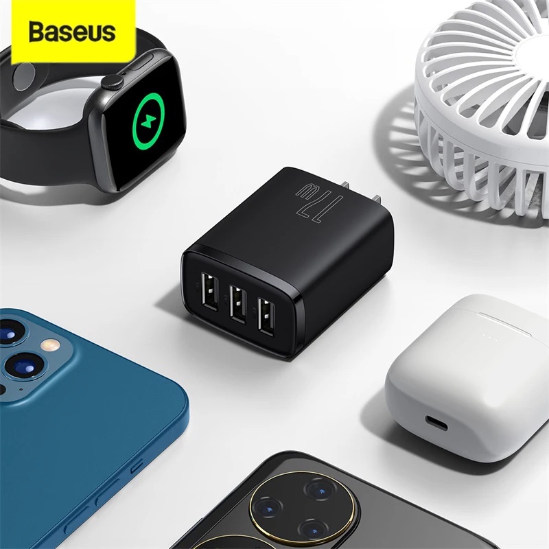 Cốc sạc đa năng Baseus Compact 3 USB công suất 17W cho điện thoại