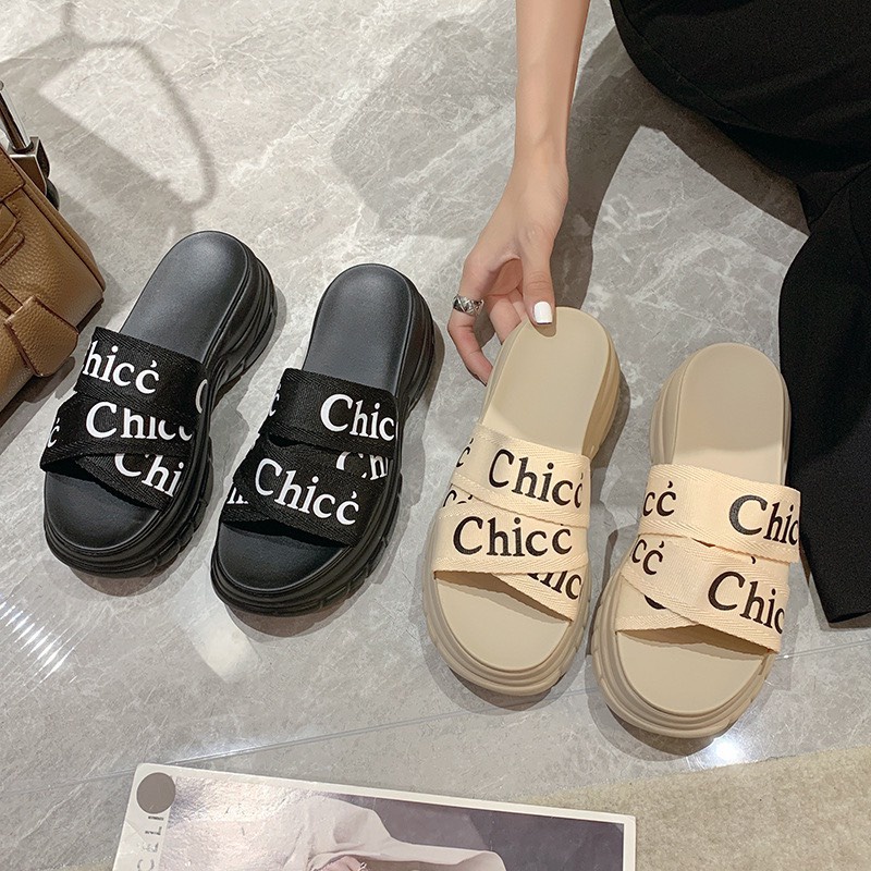 Dép Nữ Quai Chéo Độn Đế, Tăng Chiều Cao - Dép Chloe