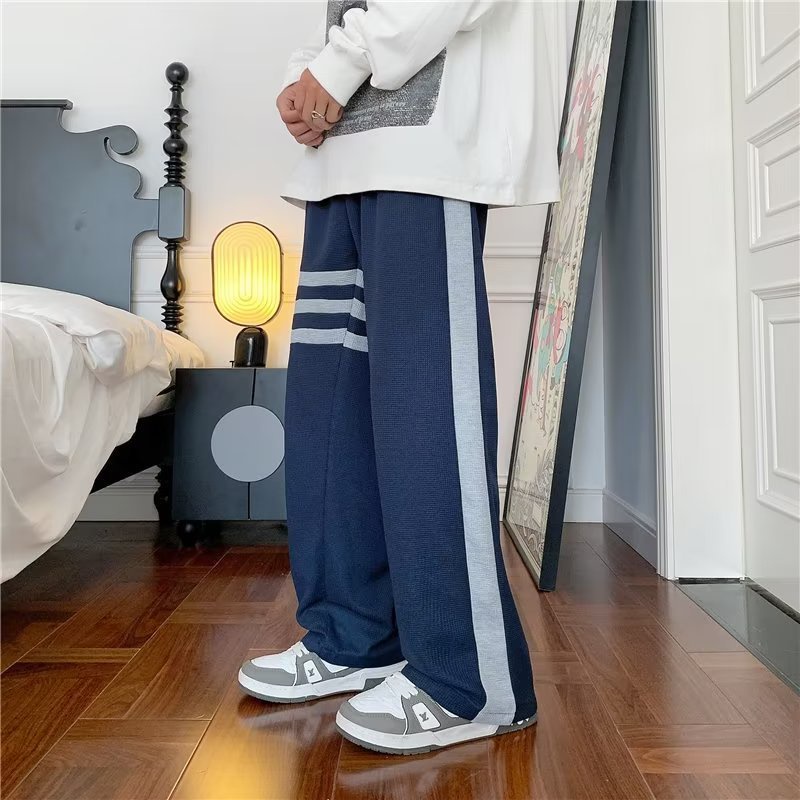 Quần ống rộng Họa Tiết Kẻ Sọc Nhiều Màu Thời Trang Mùa Thu Cho Nam