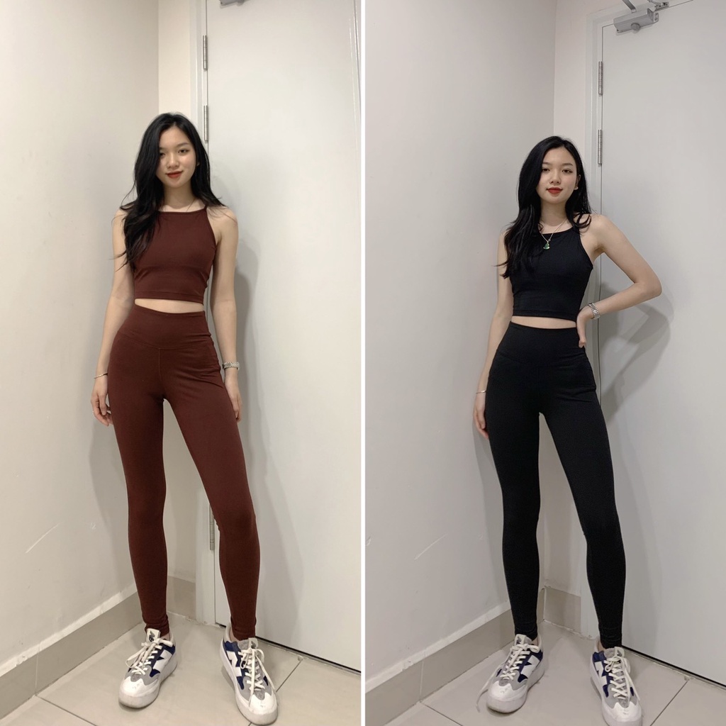 Bộ quần áo tập gym yoga nữ cao cấp 25% spandex có mút ngực co dãn 4 chiều nâng mông đồ tập gym yoga nữ ( bộ yếm dài D04)