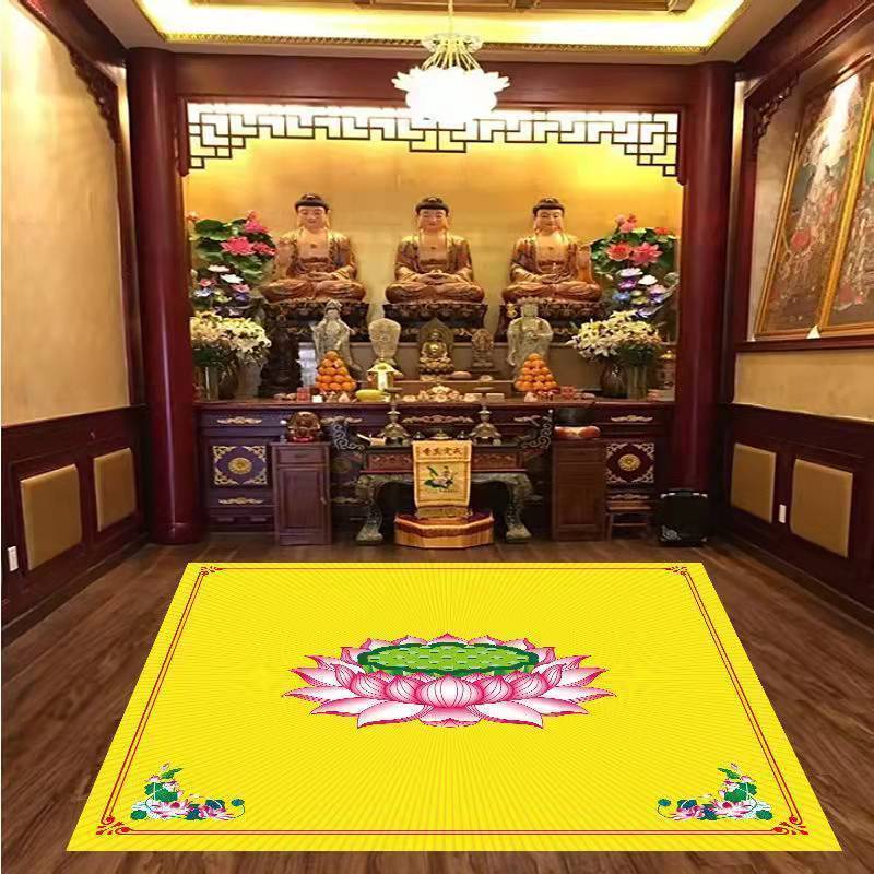 ⭐Thảm Chùi Chân Hình Hoa Sen Xinh Xắn⭐Thảm Lót Sàn Nhà Phật Giáo Màu Đỏ / Vàng / Hồng / Xanh Lá