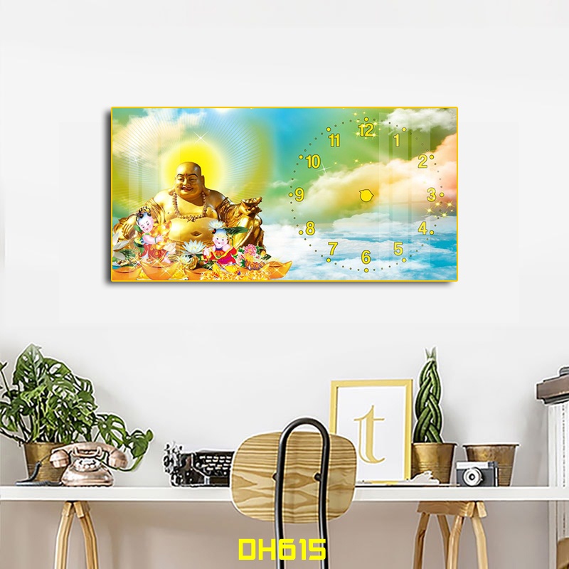 Tranh Đồng Hồ Treo Tường Tráng Gương Hình Phật ĐHPG01