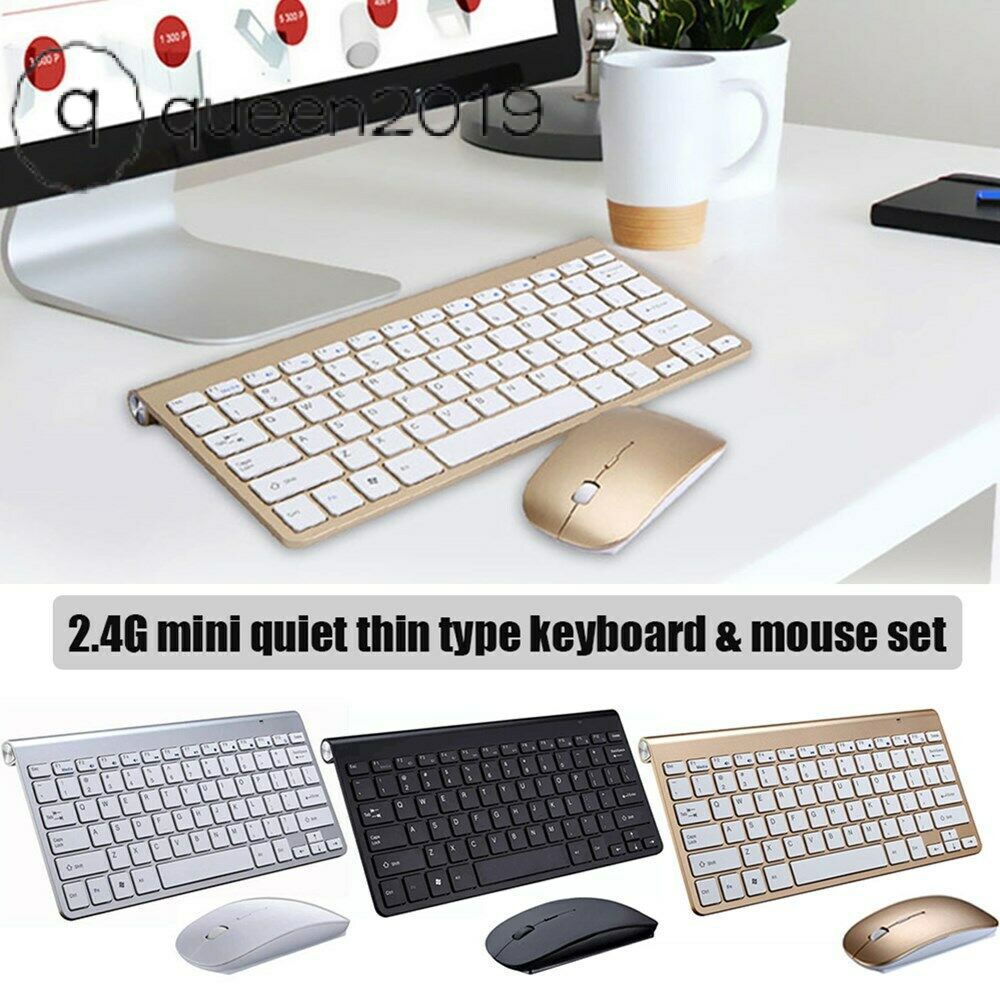 Bộ Bàn Phím Và Chuột Không Dây Mini Chống Nước 2.4G Cho Mac Apple Pc Máy Tính Queen2019