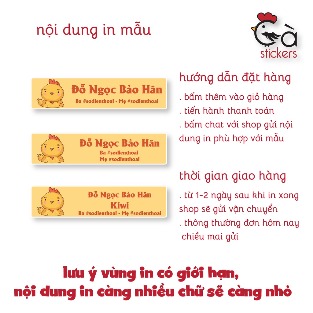 Sticker ủi áo in tên trẻ em GaStickers UT-N01- bộ 40 miếng kích thước 1,4 x 6 cm