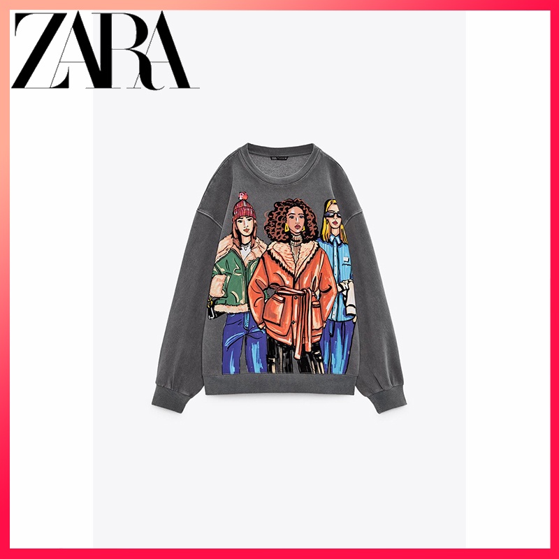 Zara Áo sweater In Họa Tiết Xinh Xắn Dành Cho Nữ
