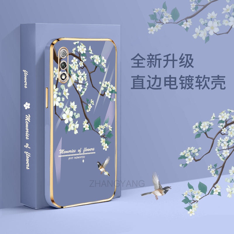 Ốp Điện Thoại gel silica Mềm Mạ Điện Họa Tiết Hoa Lan Trắng Cho infinix zero x neo zero x pro