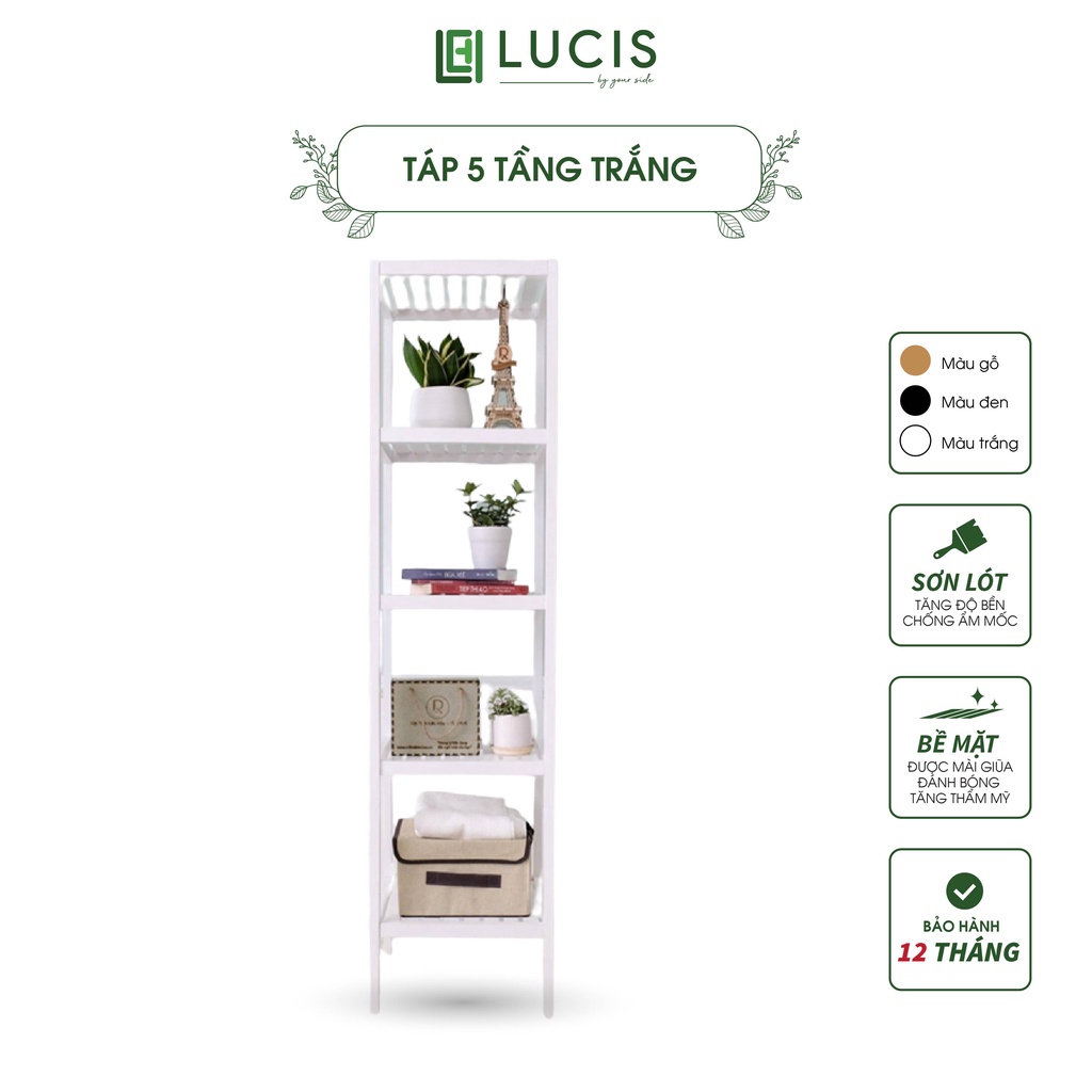 Kệ gỗ vuông 5 tầng 3 màu LUCIS đa năng phong cách Hàn Quốc