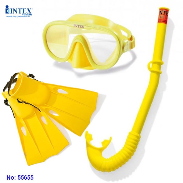 Kính bơi chân vịt ống thở trẻ em INTEX 55655