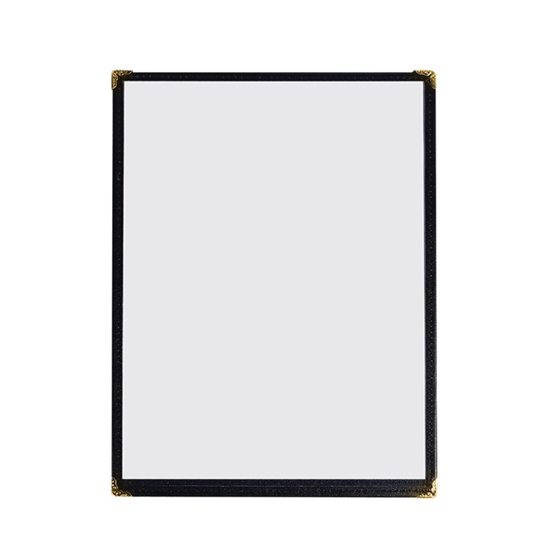 Bộ 12 Tấm Bọc Menu Màu Đen / Đen 2 Trang / 4 Views - 8.5 Inch X 11 Inch