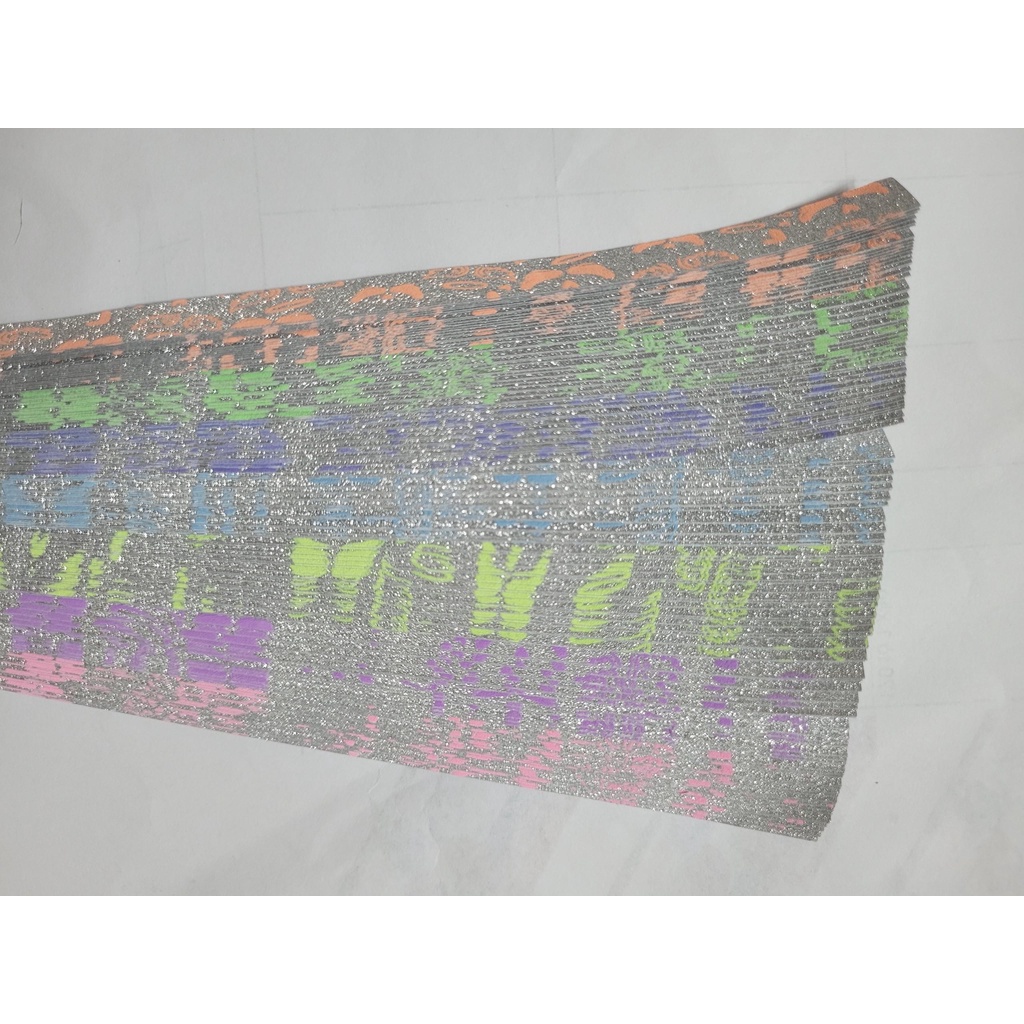 Giấy gấp sao năm cánh lấp lánh kim tuyến nhiều màu độc đáo