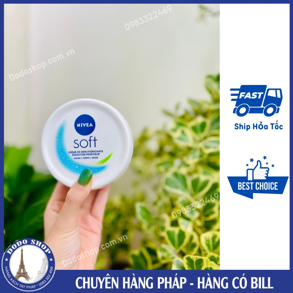 Kem dưỡng ẩm Nivea Soft 200ml cấp ẩm, mềm da, da mịn màng hơn, dùng được cho moi loại da