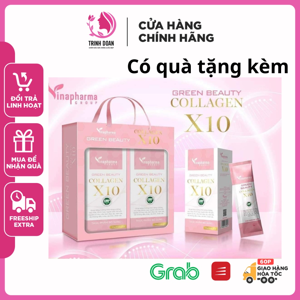 Green Beauty Collagen X10 cô đặc Nano siêu cốm sủi Vinapharma Group
