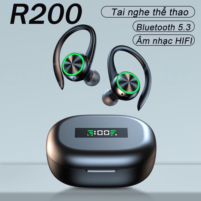 R200 Tai Nghe Bluetooth Tương Thích Với Samsung iPhone Xiaomi Tai Nghe Thể Thao Treo Tai Âm Thanh Nổi HiFi
