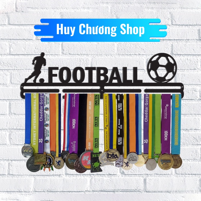 Giá treo huy chương bóng đá - football - sắt sơn tĩnh điện