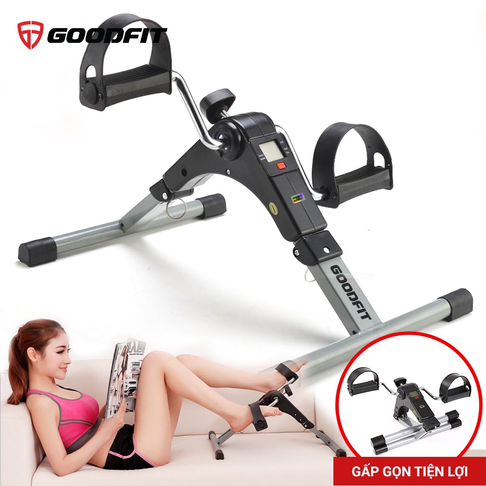 Xe đạp thể thao mini gấp gọn GoodFit GF002MB hỗ trợ tập luyện cho người già, người phục hồi sau chấn thương, tai biến