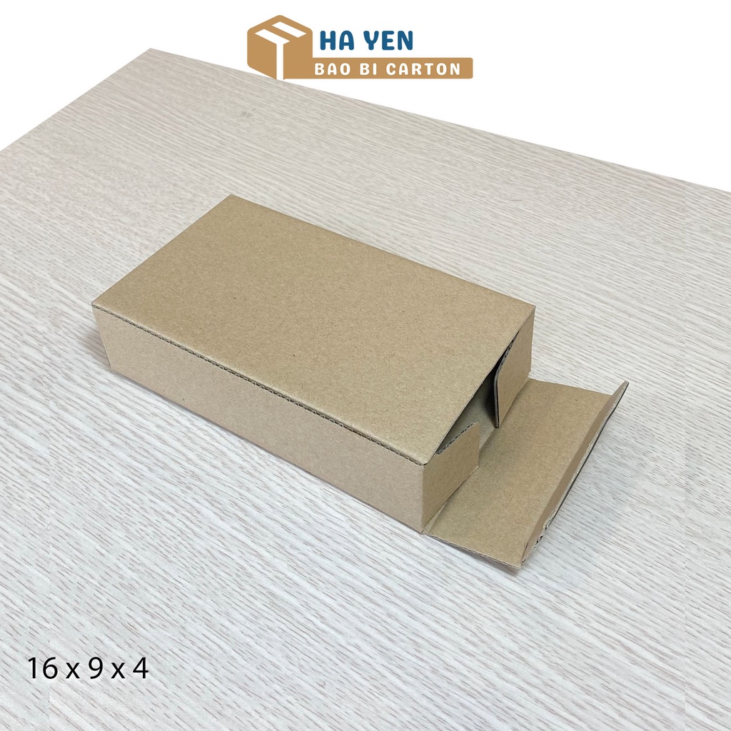 16x9x4  Hộp Carton Đóng Hàng Nắp Gài