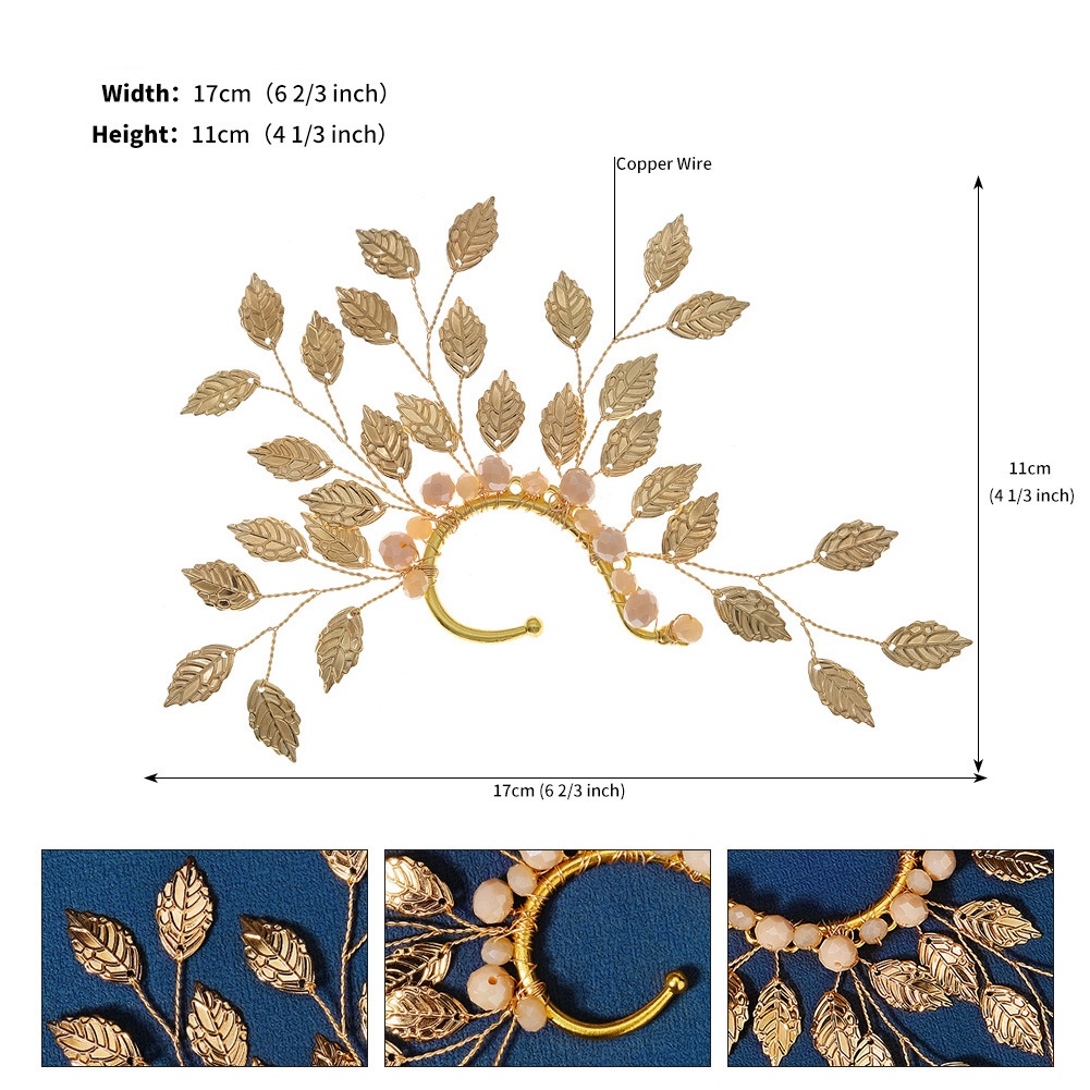 1 Khuyên Kẹp Vành Tai Hình Lá Vàng Phong Cách Vintage Thanh Lịch Dành Cho Nữ