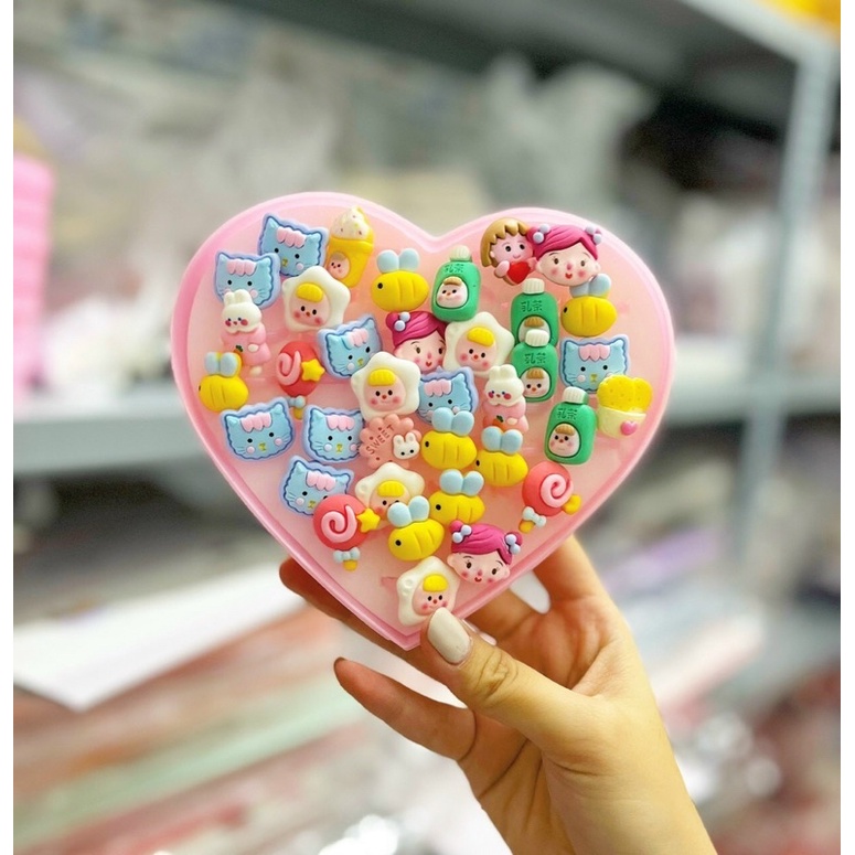 Set 5 Chiếc Nhẫn Nhựa Mẫu Hoạt Hình Cute Cho Bé