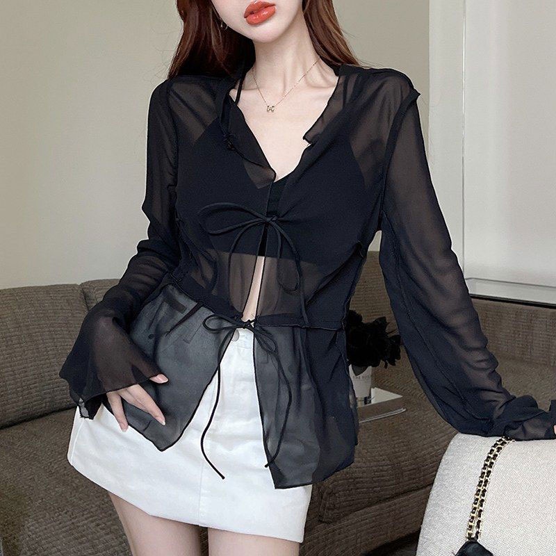 Áo Thun Tay Dài Dáng Rộng Thiết Kế Mới Quyến Rũ Thời Trang Theo Phong Cách Hàn Quốc Cho Nữ