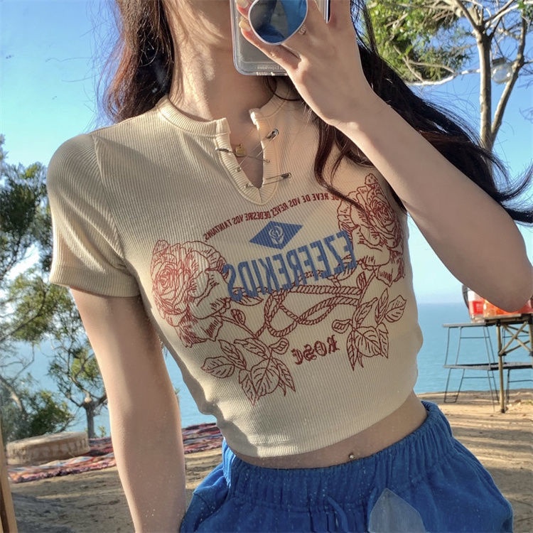 Hana áo croptop áo croptop nữ Thiết kế ít người cao eo slim hottie ngắn áo khoác 2023 NEW FE0909