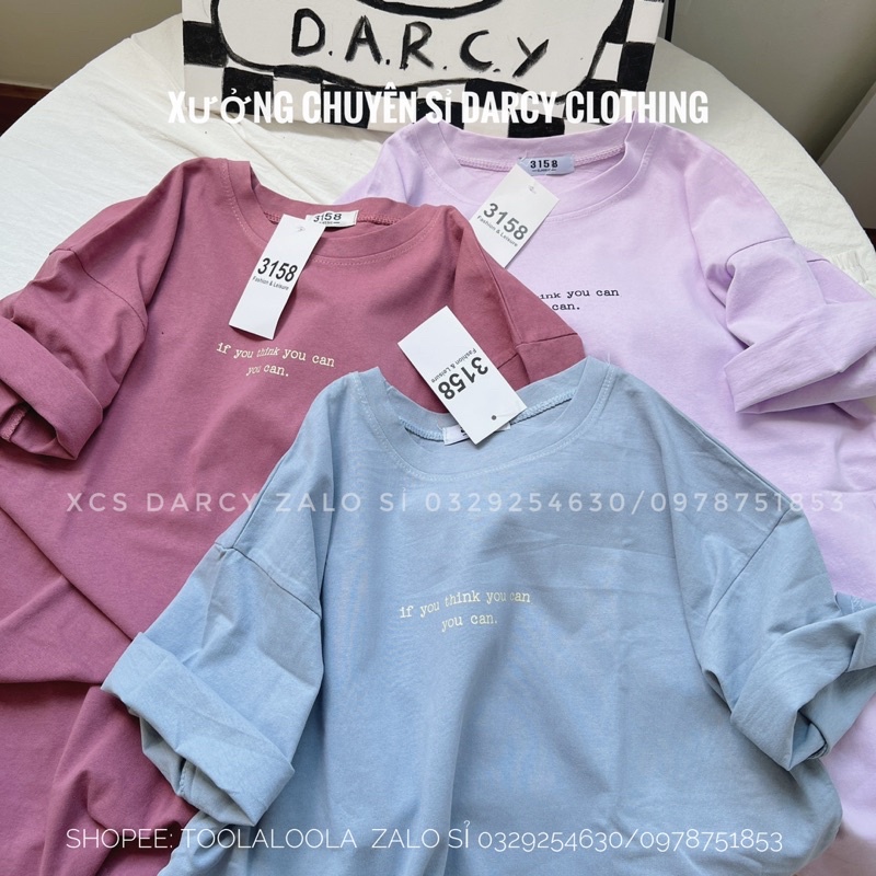 Áo thun 3158 ✨ FREESHIP ✨ áo phông HQ cotton khô chữ If You think you can đơn giản