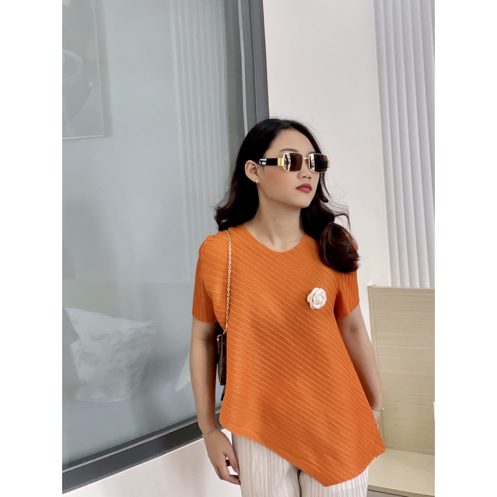 (SẴN - ẢNH THẬT) Áo thun bigsize xếp ly suông, rộng đến 70kg , Áo tay ngắn đẹp, freesize co giãn nhiều