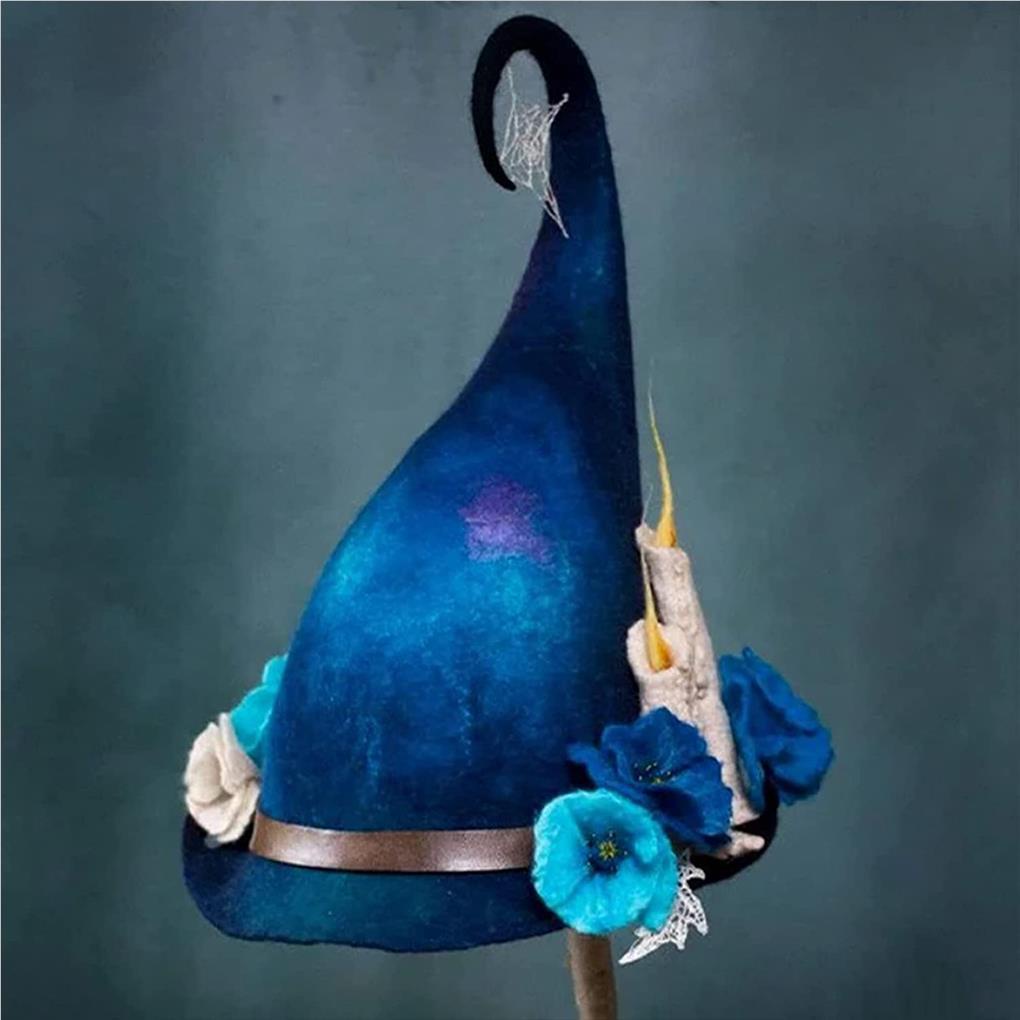 Nón Phù Thủy Hóa Trang Halloween Kèm Bông Hoa / Nấm Handmade