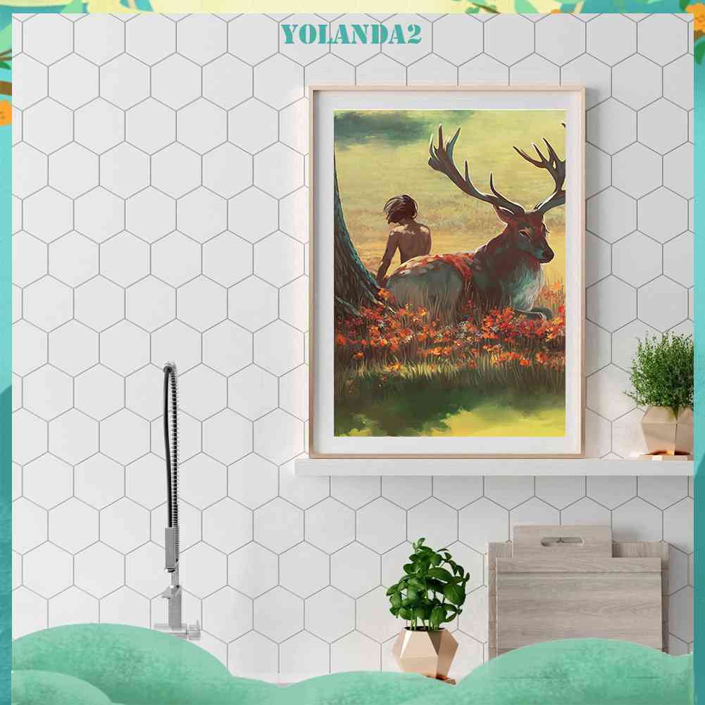 Tranh Đính Đá Kim Cương Tròn Toàn Diện DIY Hình Vẽ Cô Gái Hươu