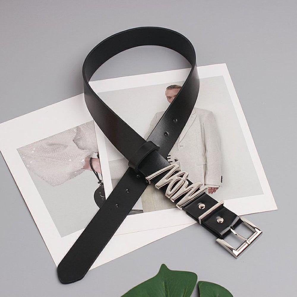 Thắt Lưng Khóa Hợp Kim Họa Tiết Chữ Đơn Giản Cho Nam Nữ
