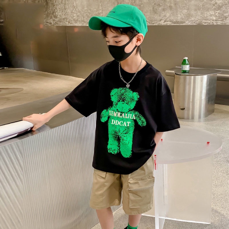 Áo Thun cotton Tay Ngắn Dáng Rộng Thời Trang Mùa Hè Cho Bé