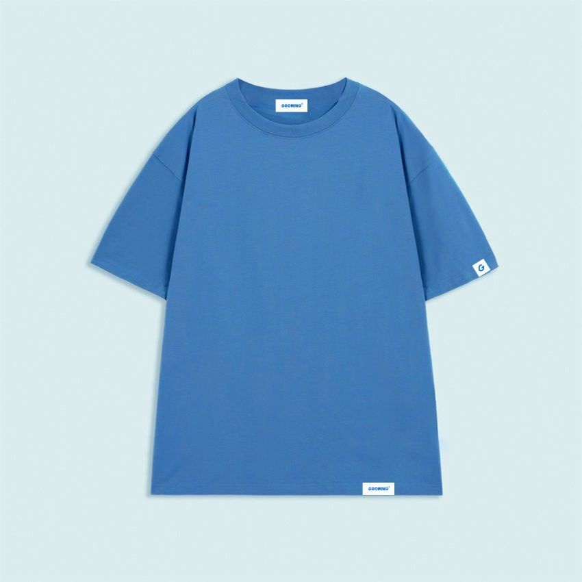 Áo Thun Tay Lỡ Form Rộng Unisex Xanh Biển Áo Phông Form Rộng Thời Trang Hàn Quốc Trơn Rễ Phối Đồ VT13 GROWING