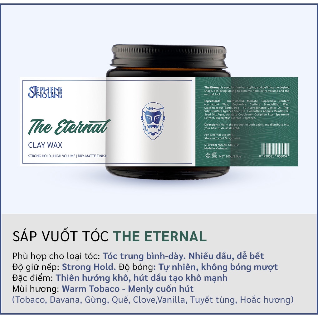 Sáp vuốt tóc Clay Wax The Eternal Stephen Nolan 603 - Phiên bản 2023 Rapuchel